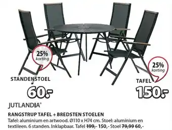 Jysk Rangstrup tafel + bredsten stoelen aanbieding