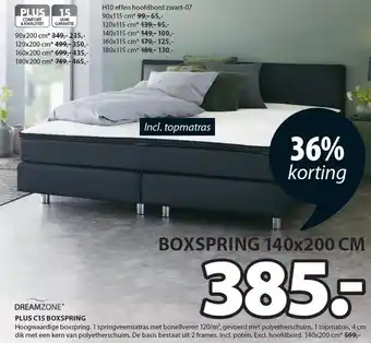 Jysk Dreamzone plus c15 boxspring aanbieding