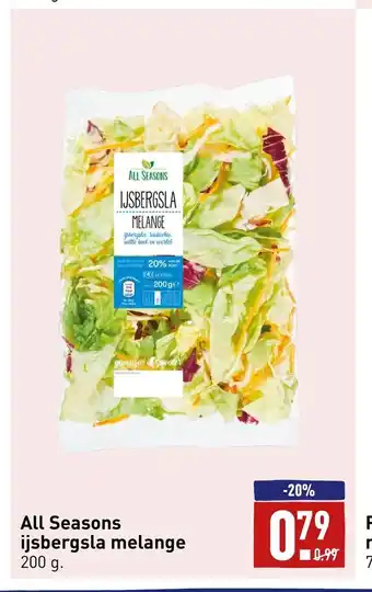 ALDI All Seasons ijsbergla melange 200 g aanbieding