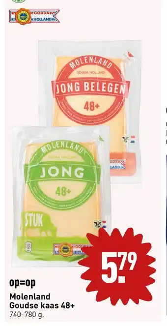 ALDI Molenland Goudse kaas 48+ 740-780 g aanbieding