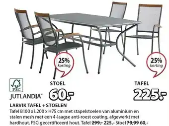 Jysk Larvik tafel + stoelen aanbieding