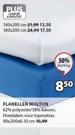 Jysk Flanellen molton aanbieding