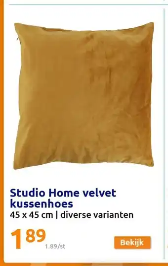 Action Studio Home velvet kussenhoes 45 x 45 cm aanbieding