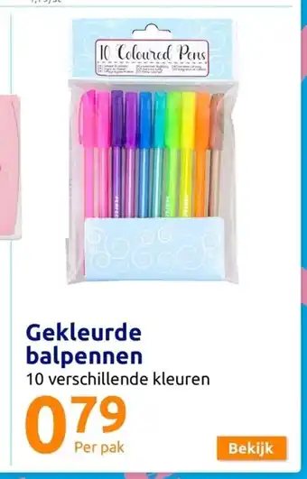 Action Gekleurde balpennen 10 verschillende kleuren aanbieding