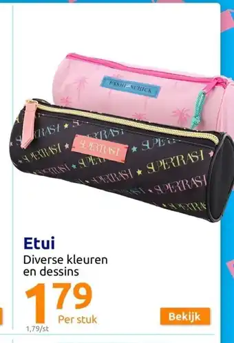 Action Etui Diverse kleuren en dessins aanbieding