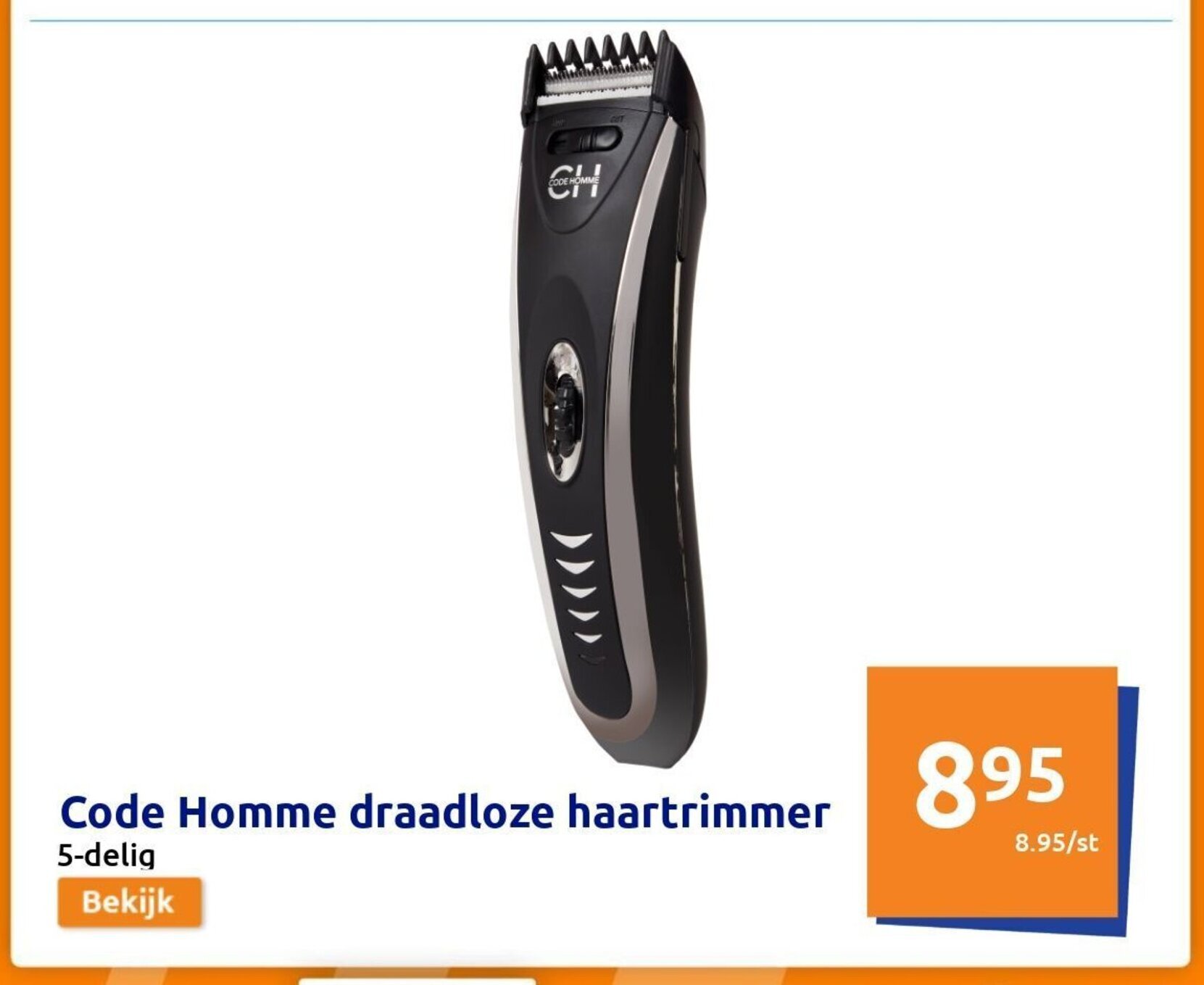Code Homme draadloze haartrimmer 5-delig aanbieding bij Action