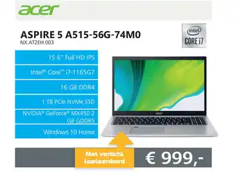 Informatique Acer ASPIRE 5 A515-56G-74MO  I  NX.AT2EH.003 aanbieding