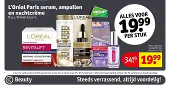 Kruidvat L'Oreal Paris serum, ampullen en nachtcreme aanbieding