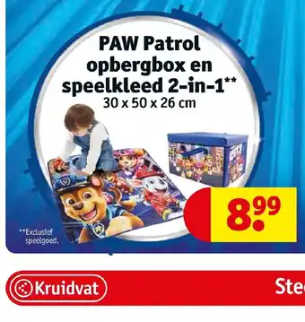 Kruidvat Paw Patrol opbergbox en speelkleed 2-in-1 30 x 50 x 26 cm aanbieding