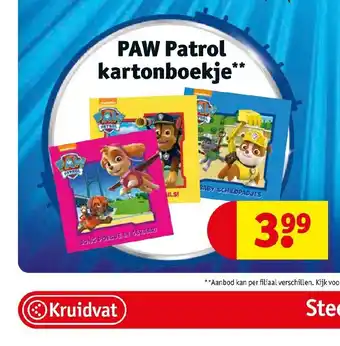 Kruidvat Paw Patrol kartonboekje aanbieding