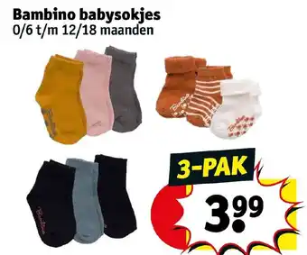 Kruidvat Bambino babysokjes 0/6 t/m 12/18 maanden aanbieding