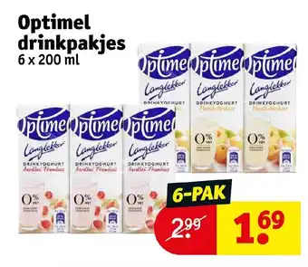 Kruidvat Optimel drinkpakjes 6 x 200ml aanbieding