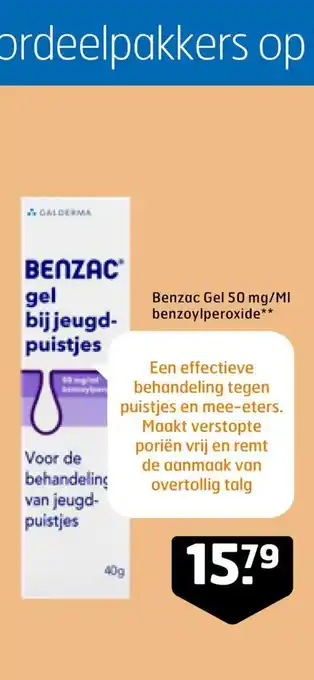 Trekpleister Benzac Gel 50 mg/ML benzoylperoxide** aanbieding