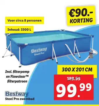 Lidl Bestway Steel Pro zwembad 300 x 201 cm aanbieding