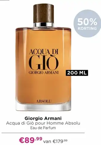 ICI Paris XL Giorgio Armani Acqua Di Gio pour Homme edp 200ml aanbieding