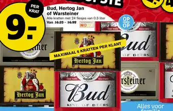 Hoogvliet Bud, Hertog Jan of Warsteiner 24fl aanbieding