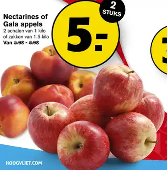 Hoogvliet Nectarines of Gala appels 2*1/1.5kg aanbieding