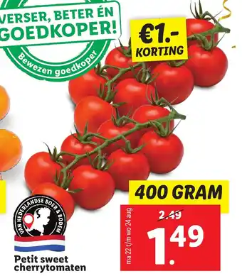 Lidl Petit sweet cherrytomaten 400g aanbieding