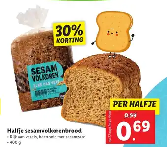 Lidl Halfje sesamvolkorenbrood 400g aanbieding