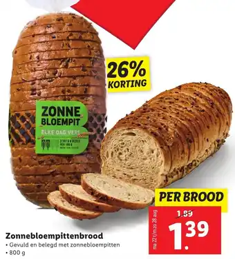 Lidl Zonnebloempittenbrood 800g aanbieding