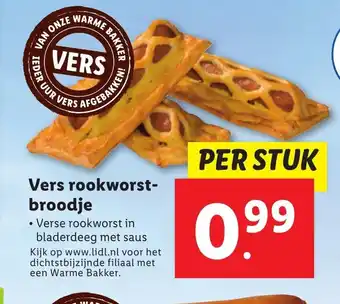 Lidl Vers rookworst-broodje aanbieding