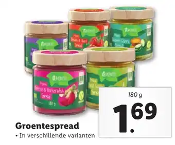 Lidl Groentespread 180g aanbieding