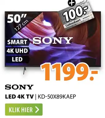 Expert LED 4k TV KD-50X89KAEP aanbieding