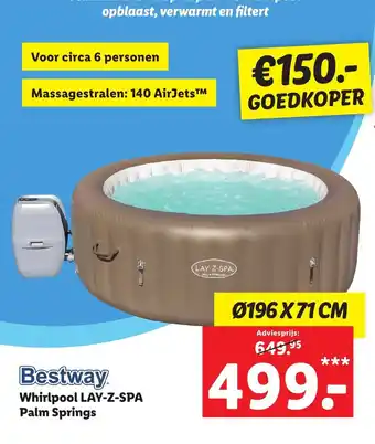 Lidl Whirlpool Lay-z-spa palm spring 196 x 71cm aanbieding