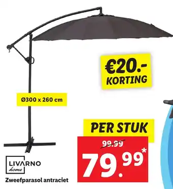 Lidl Zweefparasol antraciet aanbieding