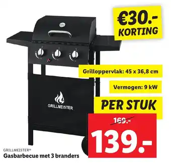 Lidl Gasbarbecue met 3 branders aanbieding