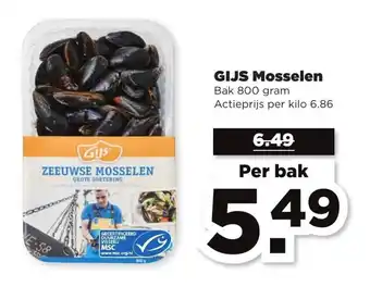 PLUS Gijs Mosselen 800g aanbieding