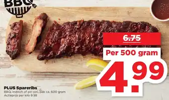 PLUS Spareribs 500g aanbieding