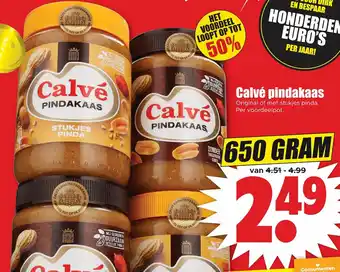 Dirk Calve pindakaas 650g aanbieding