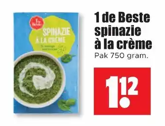 Dirk 1 de Beste spinazie a la creme 750g aanbieding