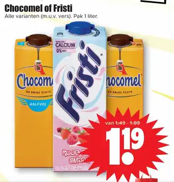 Dirk Chocomel of Fristi 1L aanbieding