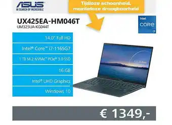 Informatique Asus ux425ea-hm046t um325ua-kg044t laptop aanbieding