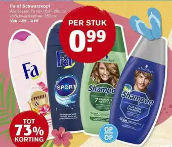 Hoogvliet Fa of schwarzkopf tot 73% Korting aanbieding