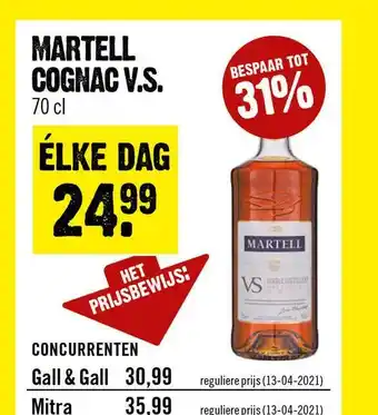 Dirck 3 Martell cognac v.s. aanbieding