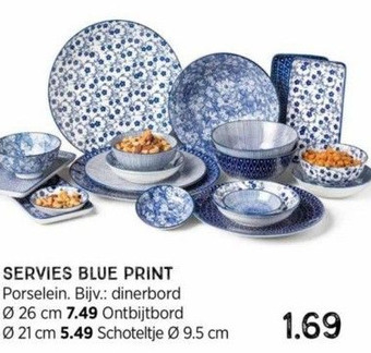 Xenos Servies blue print aanbieding