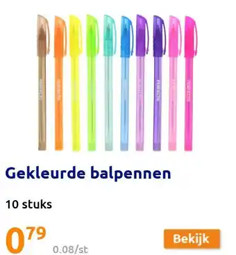 Action Gekleurde balpennen aanbieding