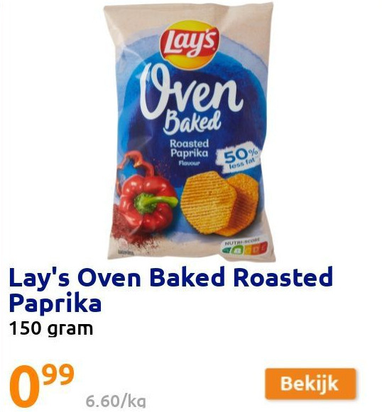 Lay's oven baked roasted paprika aanbieding bij Action
