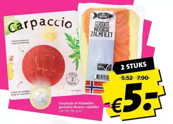 Boni Carpaccio of vismarine gerookte noorse zalmfilet aanbieding