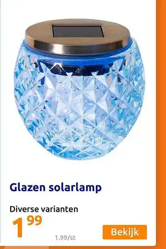 Action Glazen solarlamp aanbieding