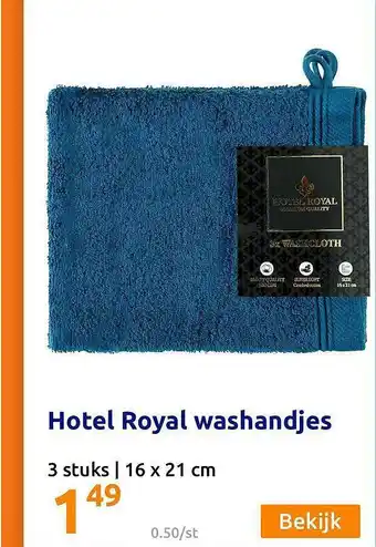 Action Hotel royal washandjes 16 X 21 Cm aanbieding