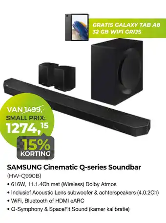 EP Samsung cinematic q-series soundbar (hw-q990b) aanbieding