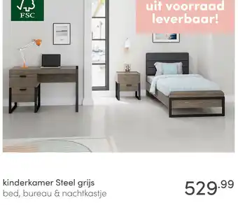 Baby & Tiener Kinderkamer steel grijs aanbieding