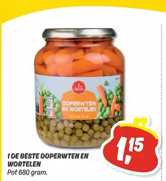 Dekamarkt 1 De Beste Doperwten En Wortelen 680 gram aanbieding