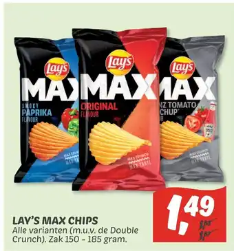 Dekamarkt Lay's Mix Chips zak 150-185 gram aanbieding