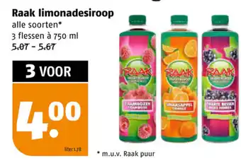 Poiesz Raak limonadesiroop 750ml aanbieding