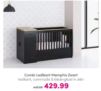 Baby & Tiener Combi ledikant memphis zwart aanbieding